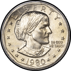 аверс 1$ (buck) 1980 "USA - 1 Dollar / 1980 - { "_": "D"}"