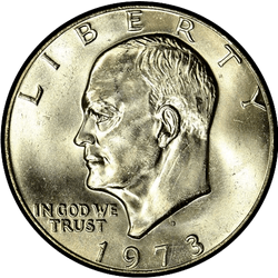 аверс 1$ (buck) 1973 "الولايات المتحدة الأمريكية - 1 الدولار / 1973 - S الدليل"