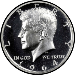 аверс 50¢ (half) 1964 "USA - 50 Cents (Half Dollar) / 1964 - { "_": "Hair"}"