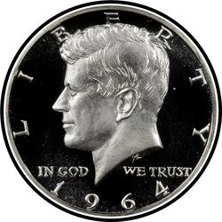 аверс 50¢ (half) 1964 "الولايات المتحدة الأمريكية - 50 سنتا (نصف الدولار) / 1964 - برهان"