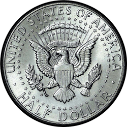 реверс 50¢ (half) 1964 "الولايات المتحدة الأمريكية - 50 سنتا (نصف الدولار) / 1964 - D"