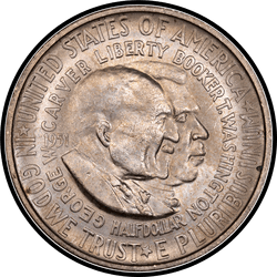 аверс 50¢ (халф) 1951 "США - 50 центов (полдоллара) / 1951 - S Букер Т. Вашингтон MS"