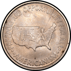 реверс 50¢ (халф) 1951 "США - 50 центов (полдоллара) / 1951 - S Букер Т. Вашингтон MS"