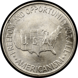 реверс 50¢ (халф) 1951 "США - 50 центов (полдоллара) / 1951 - D ВАШИНГТОН-КАРВИНГОВЫЕ М.С."