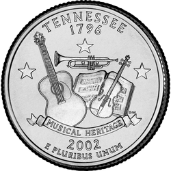 реверс 25¢ (quarter) 2002 "Tennessee State Quarter / P"