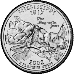 реверс 25¢ (quarter) 2002 "미시시피 주 분기 / D"