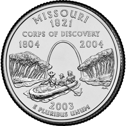 реверс 25¢ (quarter) 2003 "मिसौरी राज्य क्वार्टर / पी"