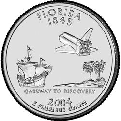 реверс 25¢ (quarter) 2004 "फ्लोरिडा स्टेट क्वार्टर / डी"