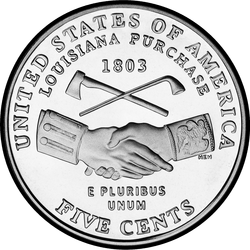 реверс 5¢ (никель) 2004 "США - 5 Cents / 2004 - D"