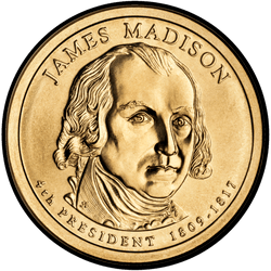 аверс 1$ (buck) 2007 "James Madison"