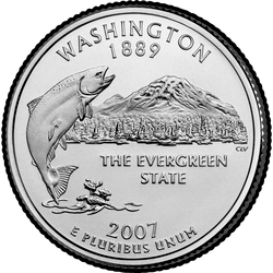 реверс 25¢ (quarter) 2007 "ワシントン州クオーター/ P"