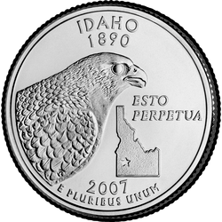 реверс 25¢ (quarter) 2007 "Cuarto del estado de Idaho / D"