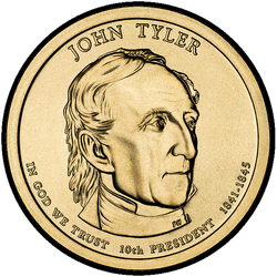 аверс 1$ (buck) 2009 "John Tyler"