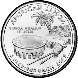 реверс 25¢ (quarter) 2009 "Amerikan Samoa Quarter / P"