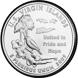 реверс 25¢ (quarter) 2009 "ABD Virgin Adaları Mahallesi / P"