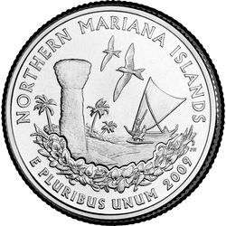 реверс 25¢ (quarter) 2009 "Mariany Północne kwartał / P"