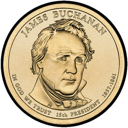 аверс 1$ (buck) 2010 "James Buchanan"