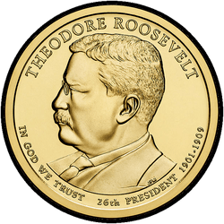аверс 1$ (бак) 2013 "Теодор Рузвельт"