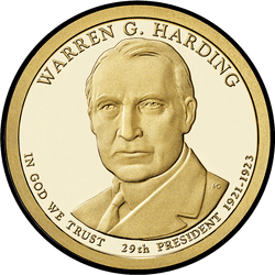 аверс 1$ (buck) 2014 "Warren G. Harding"