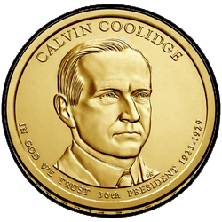 аверс 1$ (buck) 2014 "Calvin Coolidge"