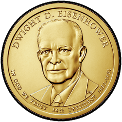 аверс 1$ (buck) 2015 "Dwight D. Eisenhower"