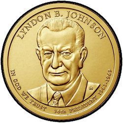 аверс 1$ (buck) 2015 "Lyndon Johnson"