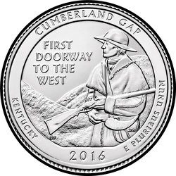 реверс 25¢ (quarter) 2016 "Cumberland Gap (Cumberland Gap) / P"