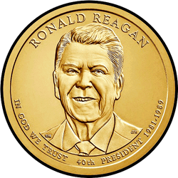 аверс 1$ (бак) 2016 "Ronald Reagan"