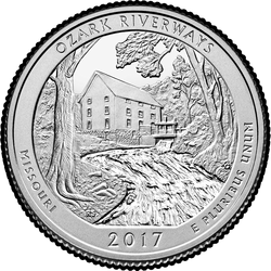 реверс 25¢ (квотер) 2017 "Ozark National Scenic Riverways / D"