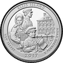 реверс 25¢ (квотер) 2017 "Ellis Island, Statue of Liberty National Monument / D"