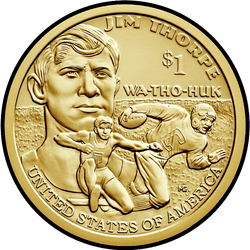 реверс 1$ (buck) 2018 "Jim Thorpe "Wa-Tho-Huk"/ D"