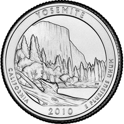 реверс 25¢ (квотер) 2010 "Йосемитский национальный парк / P"
