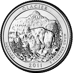 реверс 25¢ (quarter) 2011 "Glacier National Park / P"