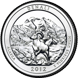 реверс 25¢ (quarter) 2012 "Национальный парк Денали / D"