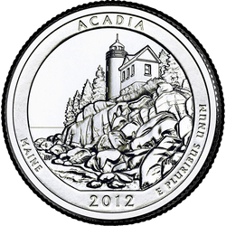 реверс 25¢ (quarter) 2012 "Acadia National Park / D"