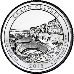 реверс 25¢ (quarter) 2012 "Национальный исторический парк Чако / S"