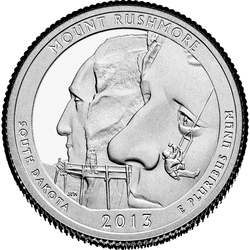 реверс 25¢ (quarter) 2013 "Mount Rushmore"