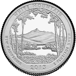 реверс 25¢ (quarter) 2013 "Национальный лес Белые горы / S"