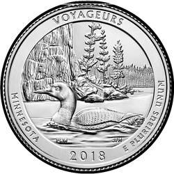 реверс 25¢ (квотер) 2018 "Voyagers National Park / P"