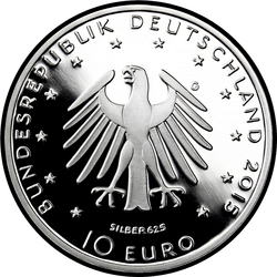 аверс 10€ 2015 "500. Geburtstag - Geburt von Lucas Cranach dem Jüngeren (Ag)"