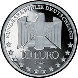 аверс 10€ 2002 "100 ° anniversario della metropolitana di Berlino"