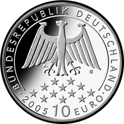 аверс 10€ 2005 "200ème anniversaire de la mort de Friedrich von Schiller"