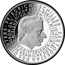 реверс 10€ 2005 "200ème anniversaire de la mort de Friedrich von Schiller"