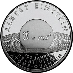 реверс 10€ 2005 "100 ° aniversario de la teoría de la relatividad de Albert Einstein"