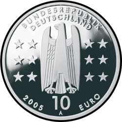аверс 10 евро 2005 "1200 лет Магдебургу"