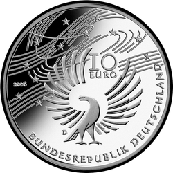 аверс 10 евро 2006 "250 лет со дня рождения Вольфганга Моцарта"