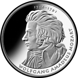 реверс 10€ 2006 "250th Anniversary - Birth of Wolfgang Amadeus Mozart"