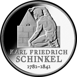 реверс 10€ 2006 "225. Geburtstag - Geburt von Karl Friedrich Schinkel"