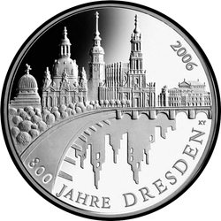 реверс 10€ 2006 "800-річчя - місто Дрезден"