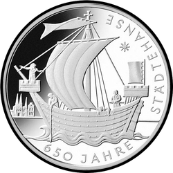 реверс 10€ 2006 "650.º aniversario de la Liga Hanseática"